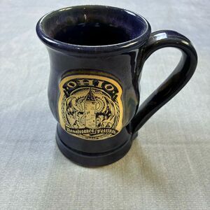 Grey Fox Pottery Mug Ohio Renaissance Festival 2010 Dragon Stein Handmade USA